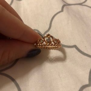 Pandora rose gold princess ring